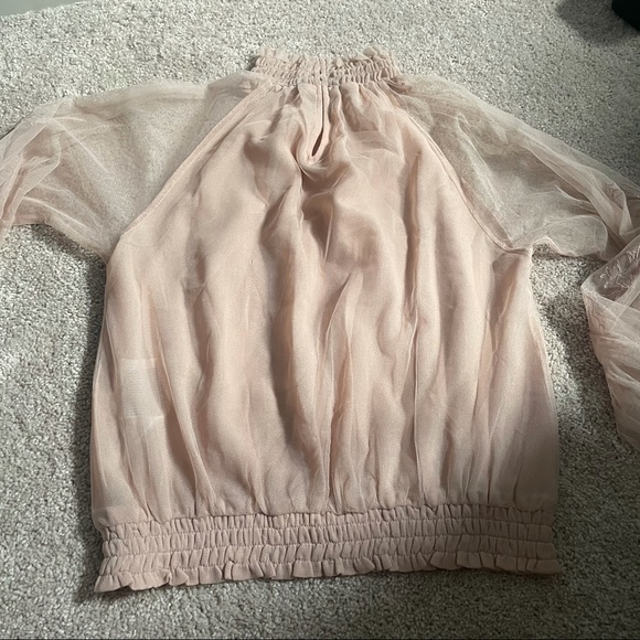 Sheer mock neck blouse - Picture 2 of 3